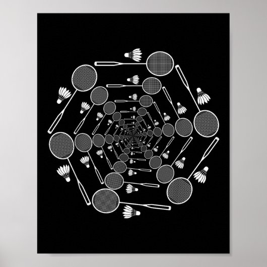 Badminton Love Team Player Coach Poster (Voorkant)