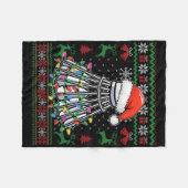 Badminton Lover Christmas Shuttle Santa Hat Grappi Fleece Deken (Voorkant (Horizontaal))