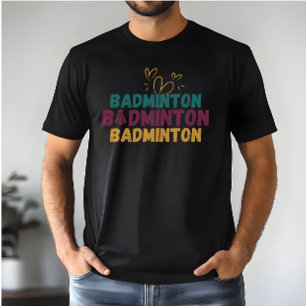 Badminton Lover - Schattigee Shuttlecock & Hearts T-shirt