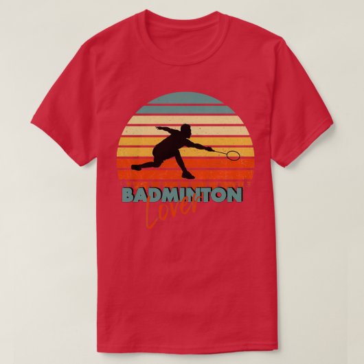 Badminton Lover Sunset  Retro Style T T-shirt (Design voorkant)