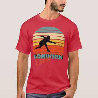 Badminton Lover Sunset  Retro Style T T-shirt