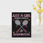 Badminton Lover Vrouwen T-shirt Gewoon Een Meisje  Kaart (Gele Bloem)