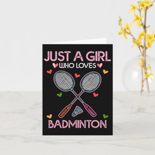 Badminton Lover Vrouwen T-shirt Gewoon Een Meisje  Kaart (Gele Bloem)