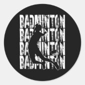 Badminton Lovers Theme Graphic Design Ronde Sticker (Voorkant)