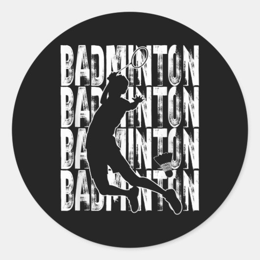 Badminton Lovers Theme Graphic Design Ronde Sticker (Voorkant)
