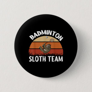 Badminton Luiaard Teamontwerp Voor Badminton Spele Ronde Button 5,7 Cm
