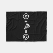 Badminton Makes Happy Funny Shuttle Badminton Play Fleece Deken (Voorkant (Horizontaal))