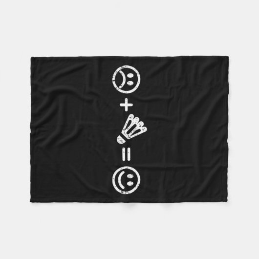 Badminton Makes Happy Funny Shuttle Badminton Play Fleece Deken (Voorkant (Horizontaal))