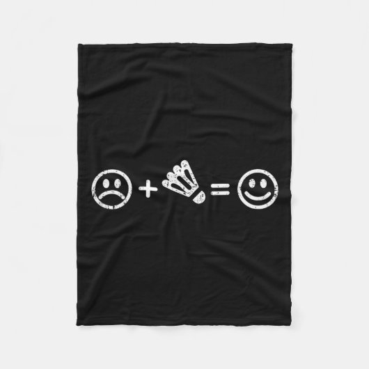 Badminton Makes Happy Funny Shuttle Badminton Play Fleece Deken (Voorkant)
