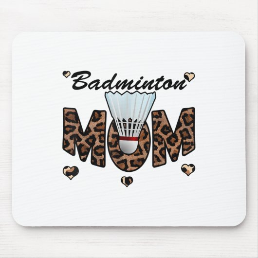 Badminton mama Leopard Funny Badminton mama moeder Muismat (Voorkant)