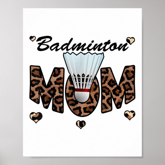 Badminton mama Leopard Funny Badminton mama moeder Poster (Voorkant)
