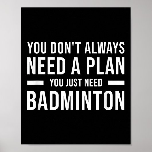 Badminton Mannen Vrouwen Kinder Grappig Poster (Voorkant)