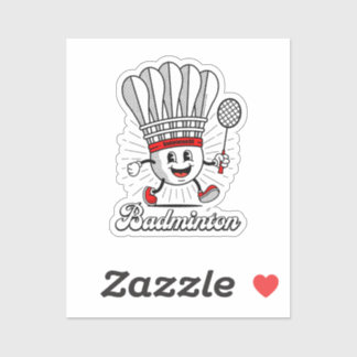 Badminton Mascot Classic Sticker