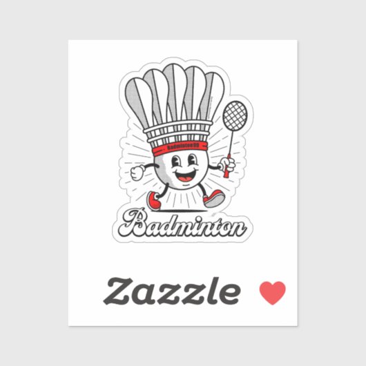 Badminton Mascot Classic Sticker (Vel)
