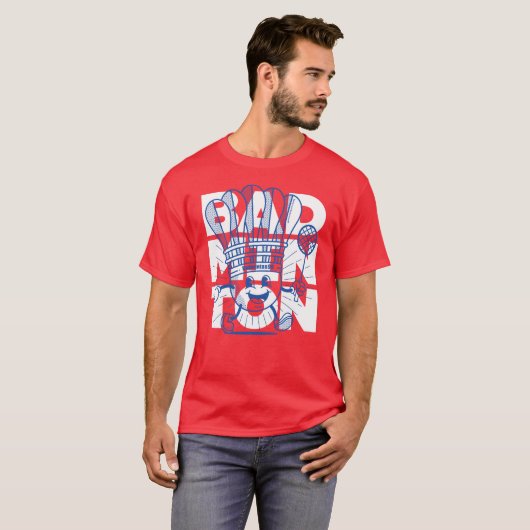 Badminton mascotte OVERPRINT T-shirt (Voorkant volledig)