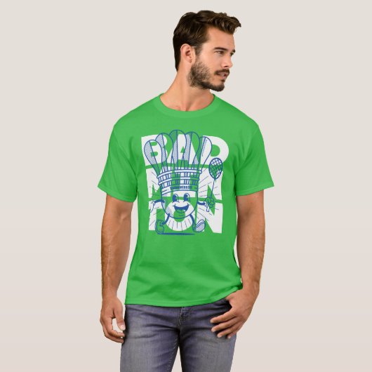 Badminton mascotte OVERPRINT T-shirt (Voorkant volledig)