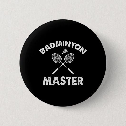 Badminton Master Funny Badminton Player Shuttle RA Ronde Button 5,7 Cm (Voorkant)