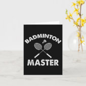 Badminton Master Grappige Badminton Speler Shuttle Kaart (Gele Bloem)