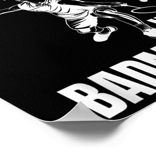 Badminton Match Luck Skill Team Shuttle Coach Badm Poster (Hoek)