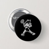 Badminton Meisje Comic Shuttle Speler Ronde Button 5,7 Cm (Voorkant /achterkant)