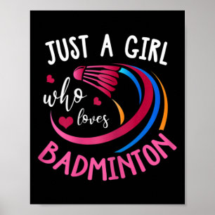 Badminton Meisje Shirt Grappige Badminton Speler B Poster