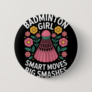Badminton Meisje Shuttle Grappige Badminton  Ronde Button 5,7 Cm