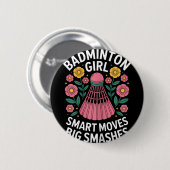 Badminton Meisje Shuttle Grappige Badminton Ronde Button 5,7 Cm (Voorkant /achterkant)
