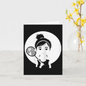 Badminton meisje shuttle speler voor meisjes kaart (Gele Bloem)