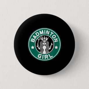 Badminton meisje voor Tiener op school team grappi Ronde Button 5,7 Cm