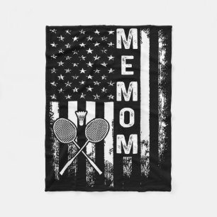 Badminton Memom Amerikaanse Vlag Vintage Kerstmis  Fleece Deken