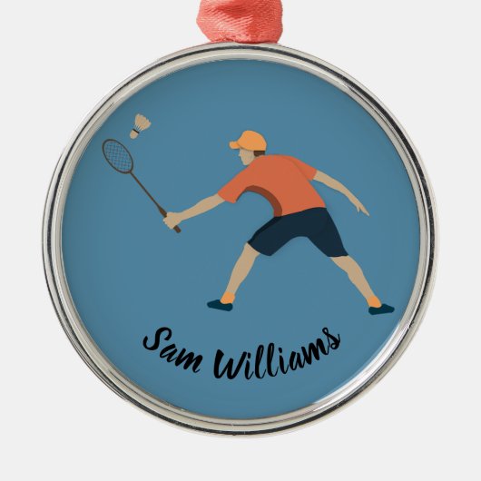 Badminton Metalen Ornament (Voorkant)