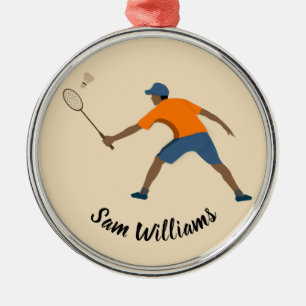 Badminton Metalen Ornament