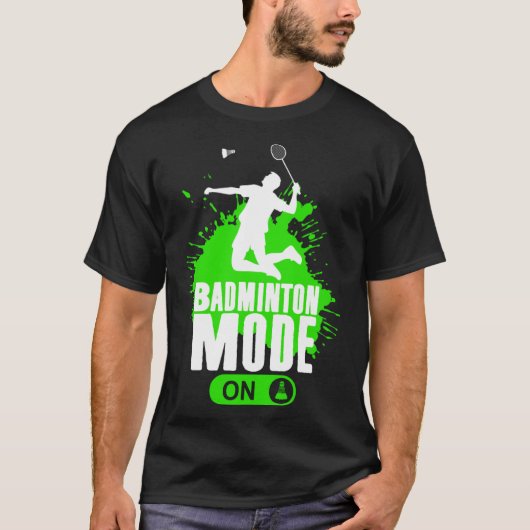 Badminton Mode Op Mannen Jongens Jeugd Speler Grap T-shirt (Voorkant)