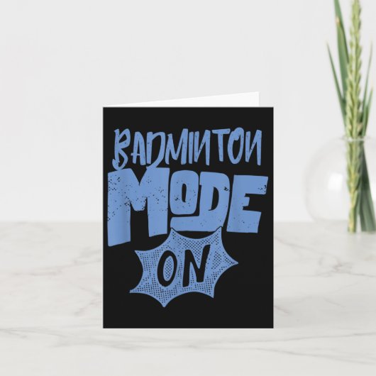 Badminton Modus Aan Grappige Badminton Speler  Kaart (Voorkant)