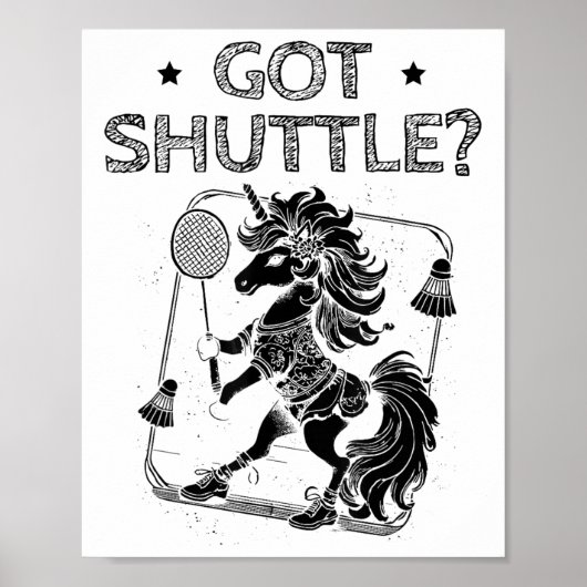 Badminton Modus Aan Shuttle Racket Poster (Voorkant)