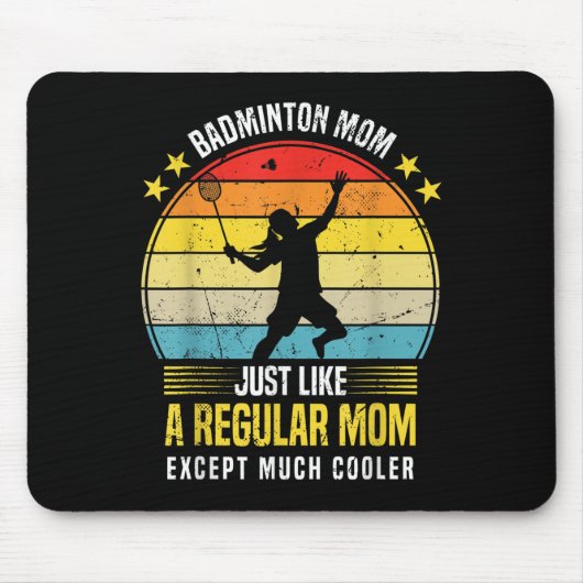 Badminton Moeder Grappige Badminton Liefhebber Gra Muismat (Voorkant)