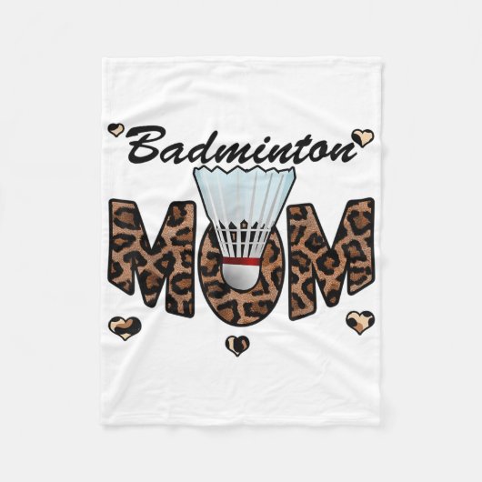 Badminton Moeder Luipaard Grappige Badminton Moede Fleece Deken (Voorkant)