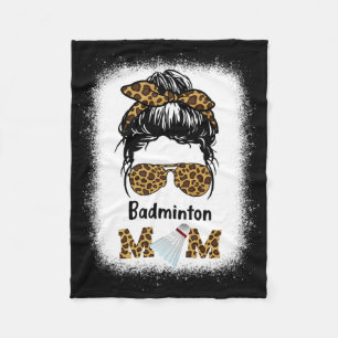 Badminton Mom Bleached Leopard Print Dames Shuttle Fleece Deken