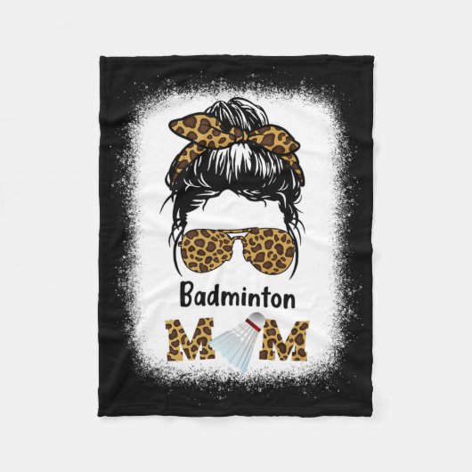 Badminton Mom Bleached Leopard Print Dames Shuttle Fleece Deken (Voorkant)