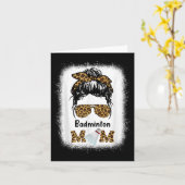 Badminton Mom Bleached Leopard Print Dames Shuttle Kaart (Gele Bloem)