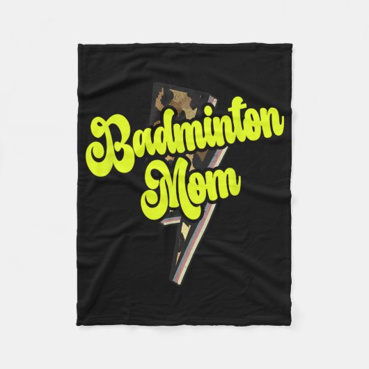 Badminton Mom Leopard Bolt Thunder  Sport Fleece Deken (Voorkant)