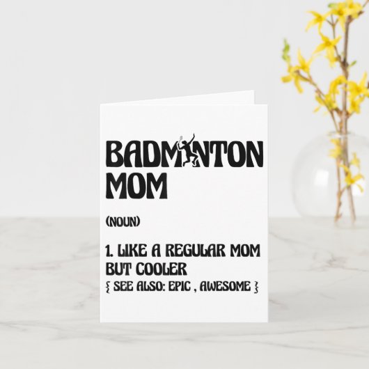 Badminton Mom Player Shuttle Kaart (Gele Bloem)