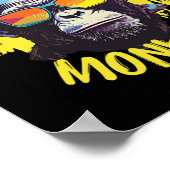 Badminton Monkey met Racquet Shuttle Oerwoud Sport Poster (Hoek)