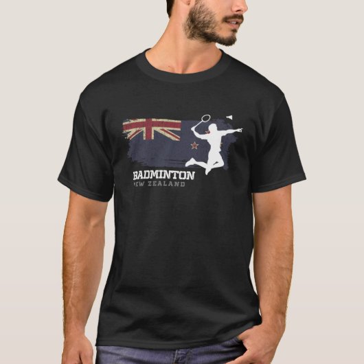 Badminton New Zealand Net Games Player Badminton T-shirt (Voorkant)