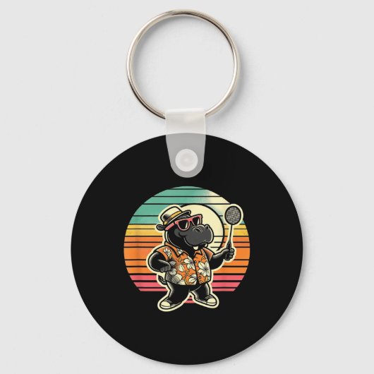 Badminton Nijlpaard Shuttle  Sleutelhanger (Voorkant)