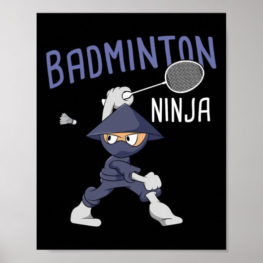 Badminton Ninja Kinder Shuttle Boy Badminton Poster (Voorkant)