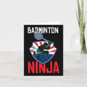 Badminton Ninja Shirt Funny Badminton Player Badmi Kaart (Voorkant)