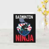 Badminton Ninja Shirt Funny Badminton Player Badmi Kaart (Gele Bloem)
