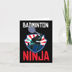 Badminton Ninja Shirt Funny Badminton Player Badmi Kaart
