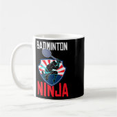 Badminton Ninja Shirt Funny Badminton Player Badmi Koffiemok (Links)